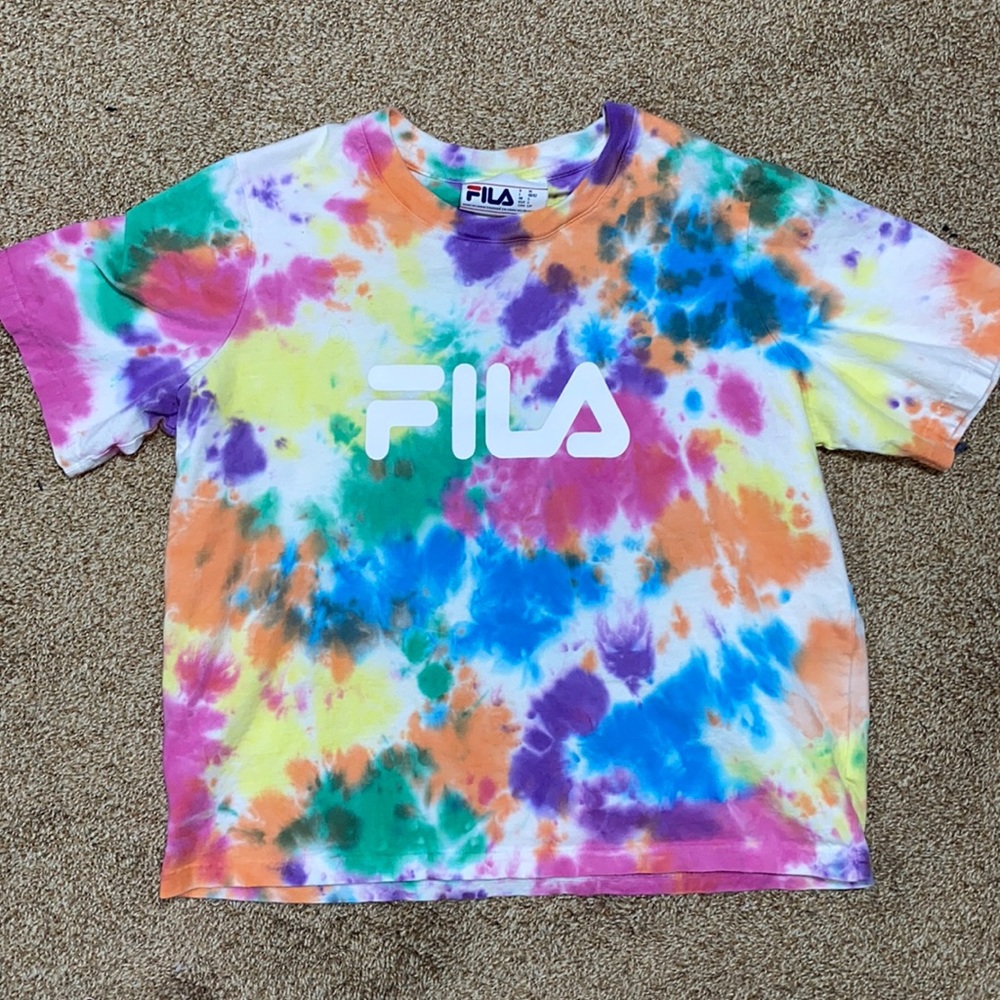 Dye dye fila crop tee